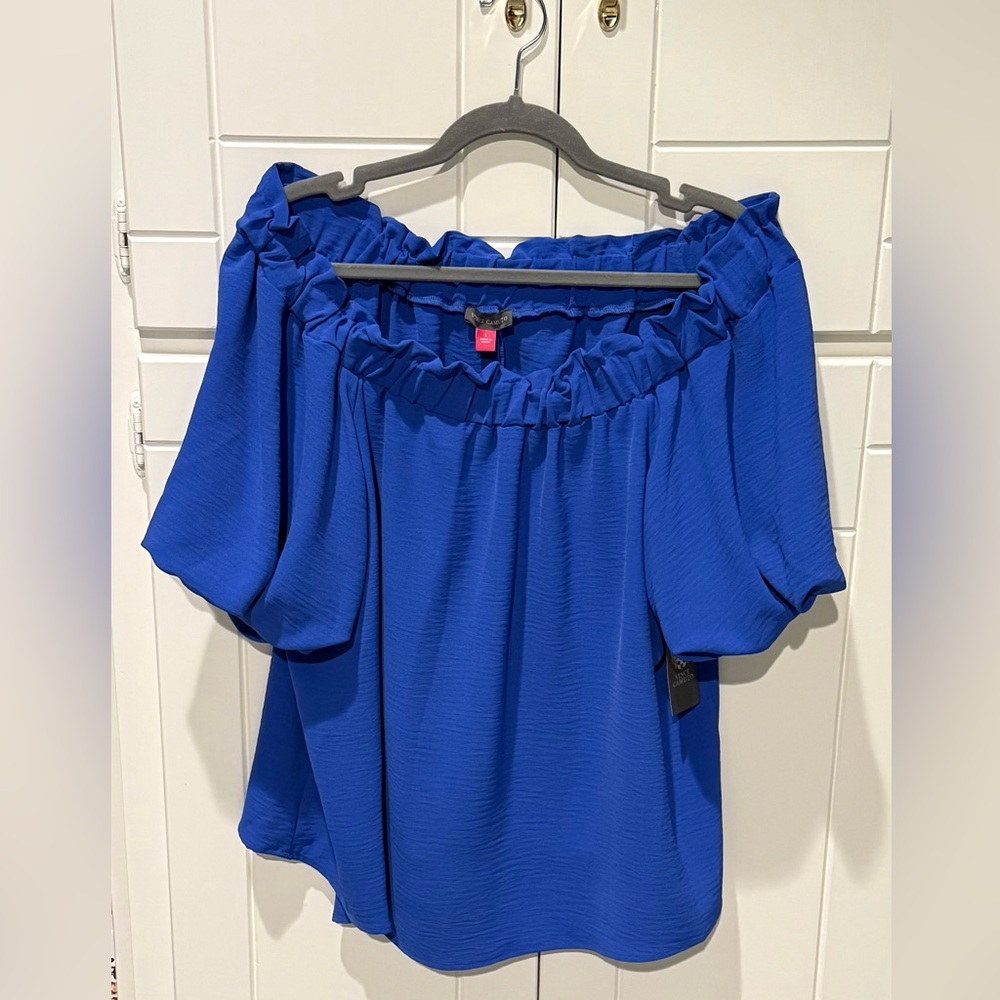 Vince Camuto Royal Blue Ruffle Blouse